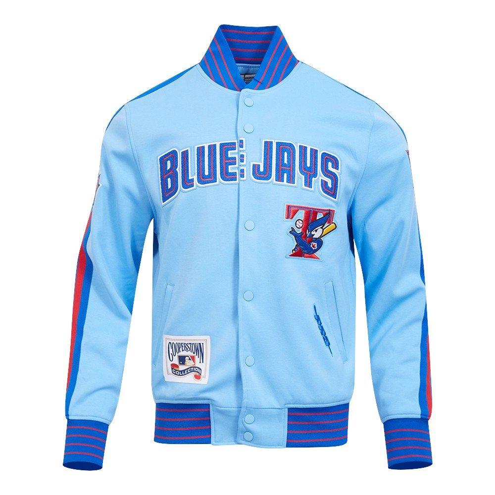 Pro Standard Men's MLB Toronto Blue Jays Cooperstown Logo Pro Game Day Double Knit Jacket - BLUE/ROYAL/RED