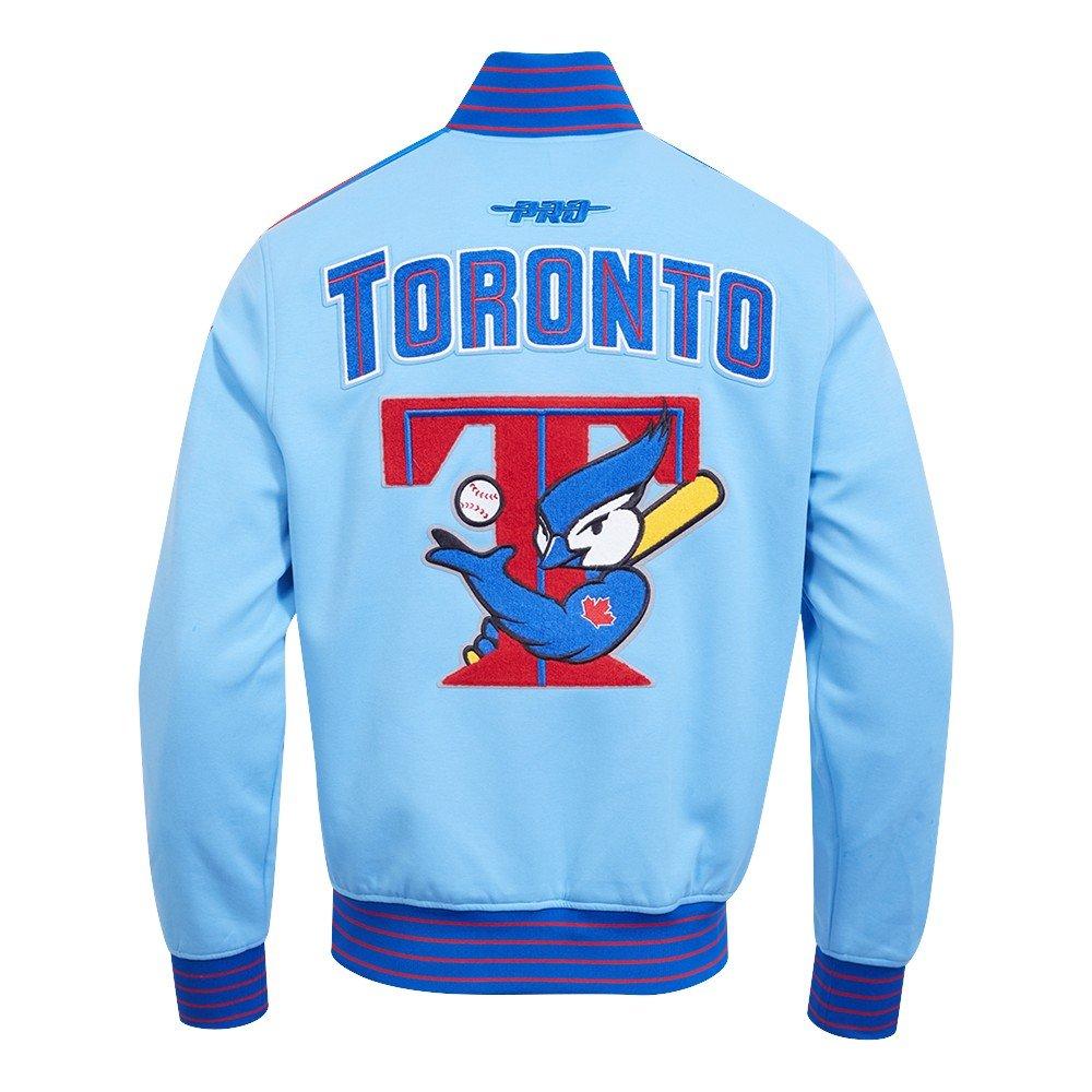 Pro Standard Men's MLB Toronto Blue Jays Cooperstown Logo Pro Game Day Double Knit Jacket - BLUE/ROYAL/RED