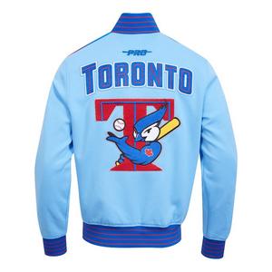 Pro Standard Men's MLB Toronto Blue Jays Cooperstown Logo Pro Game Day Double Knit Jacket - BLUE/ROYAL/RED
