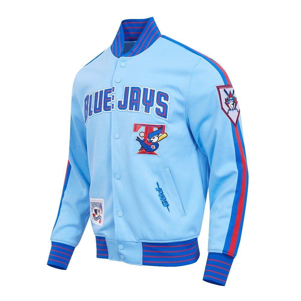 Pro Standard Men's MLB Toronto Blue Jays Cooperstown Logo Pro Game Day Double Knit Jacket - BLUE/ROYAL/RED