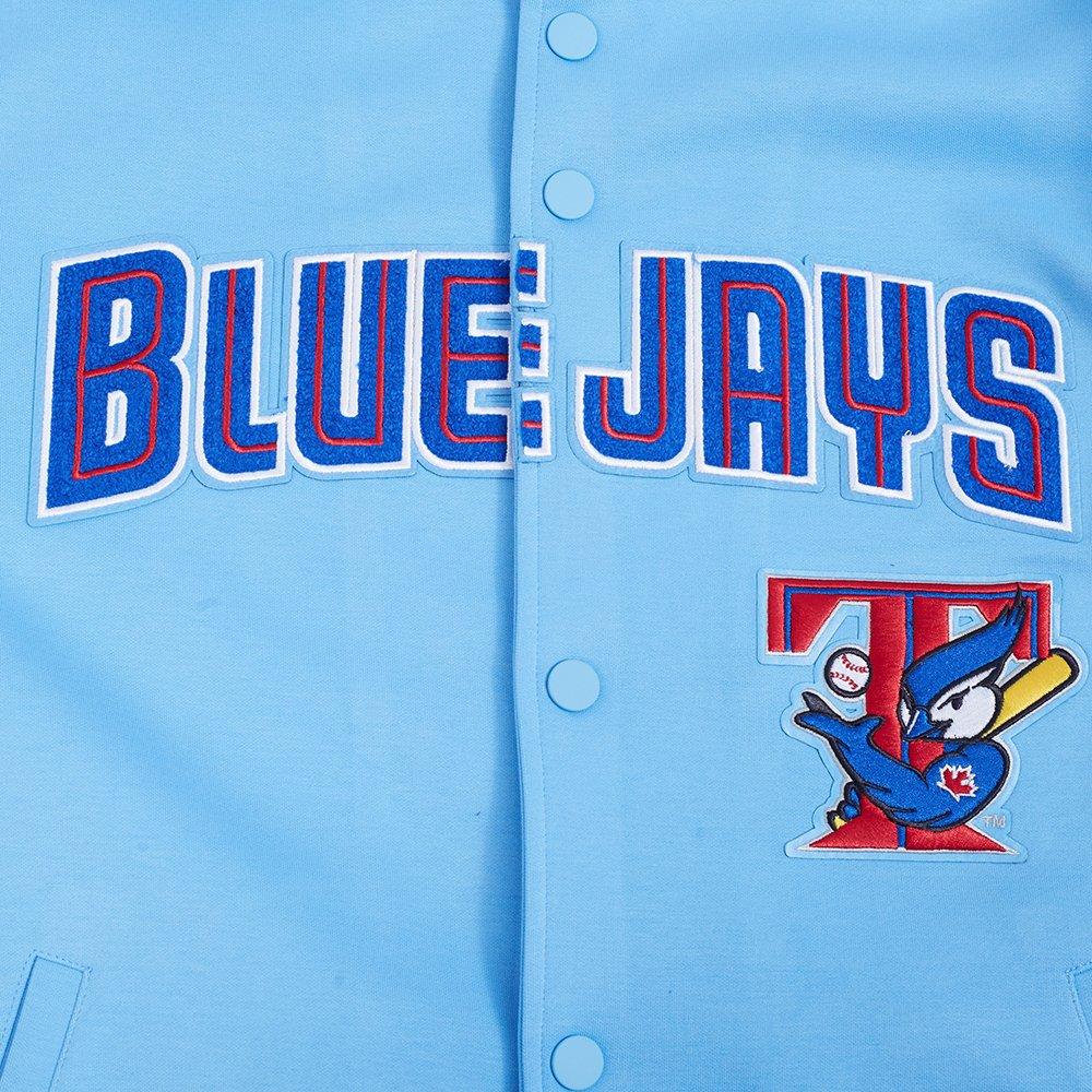 Pro Standard Men's MLB Toronto Blue Jays Cooperstown Logo Pro Game Day Double Knit Jacket - BLUE/ROYAL/RED