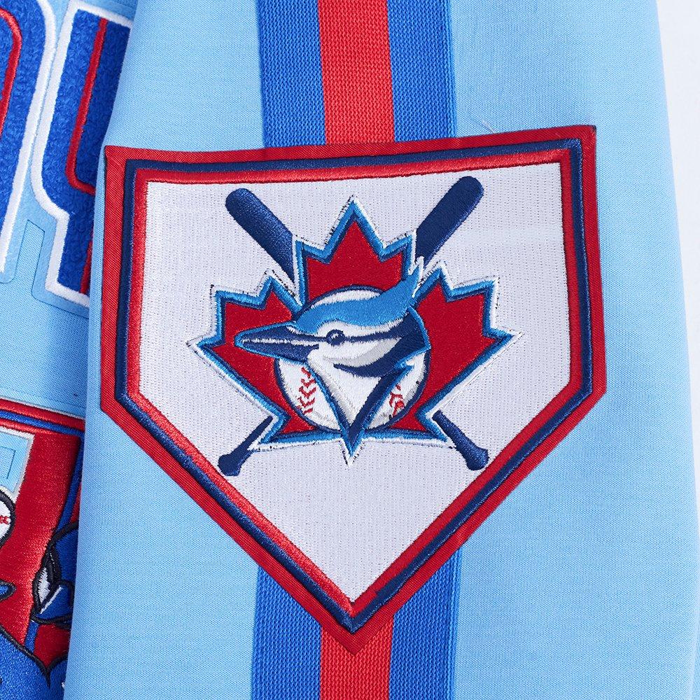 Pro Standard Men's MLB Toronto Blue Jays Cooperstown Logo Pro Game Day Double Knit Jacket - BLUE/ROYAL/RED