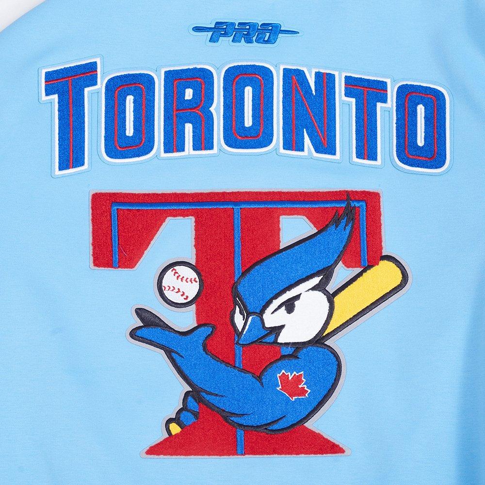 Pro Standard Men's MLB Toronto Blue Jays Cooperstown Logo Pro Game Day Double Knit Jacket - BLUE/ROYAL/RED