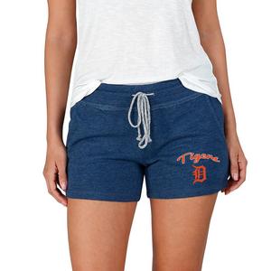 College Concepts Women's Mainstream Detroit Tigers Terry Shorts -Navy
