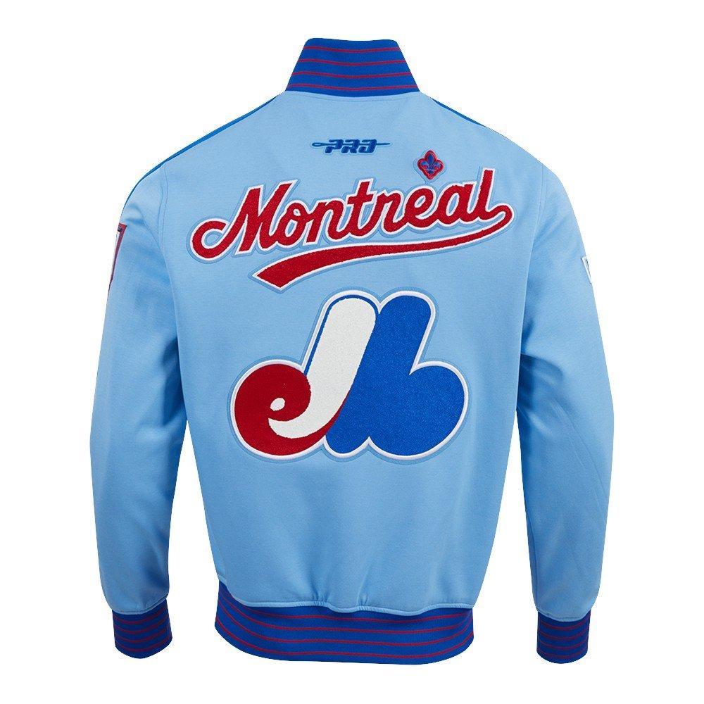 Pro Standard Men's MLB Montreal Expos Cooperstown Logo Pro Game Day Double Knit Jacket - BLUE/ROYAL/RED