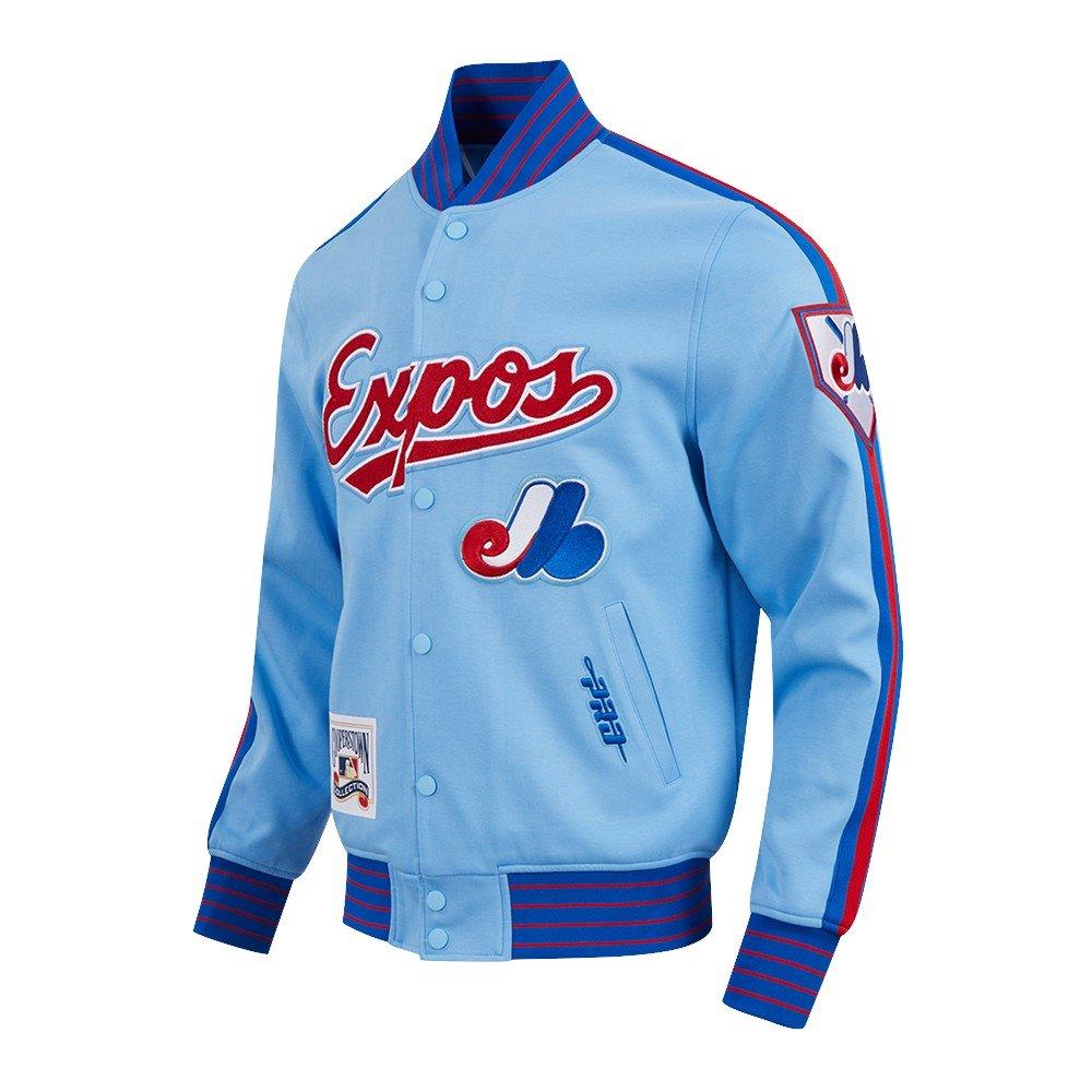 Pro Standard Men's MLB Montreal Expos Cooperstown Logo Pro Game Day Double Knit Jacket - BLUE/ROYAL/RED
