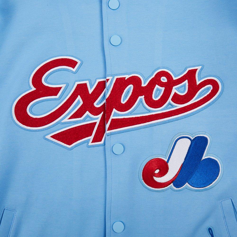 Pro Standard Men's MLB Montreal Expos Cooperstown Logo Pro Game Day Double Knit Jacket - BLUE/ROYAL/RED