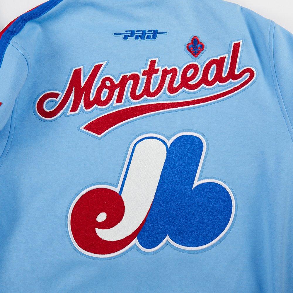 Pro Standard Men's MLB Montreal Expos Cooperstown Logo Pro Game Day Double Knit Jacket - BLUE/ROYAL/RED