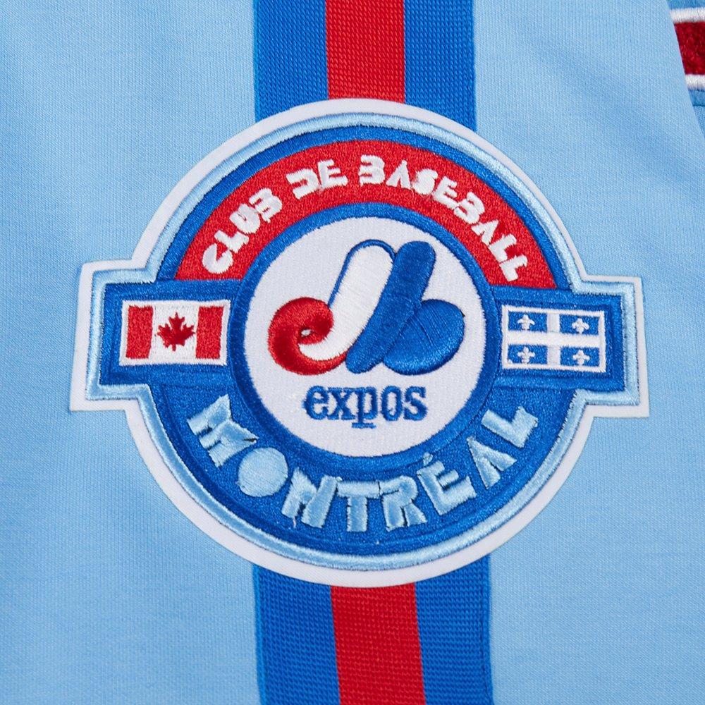 Pro Standard Men's MLB Montreal Expos Cooperstown Logo Pro Game Day Double Knit Jacket - BLUE/ROYAL/RED