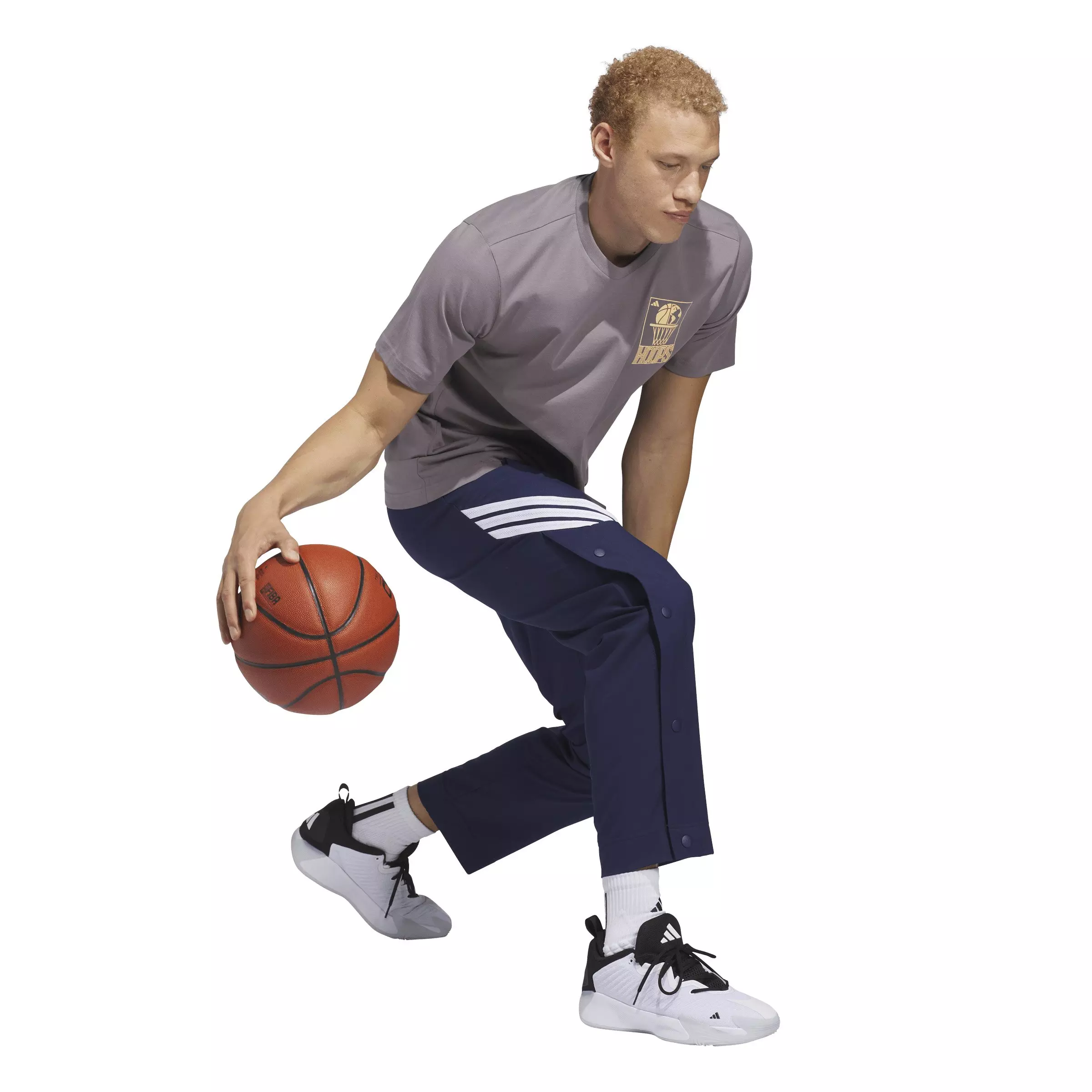 adidas Men's World Wide Hoops Graphic T-Shirt - Tan - TAN