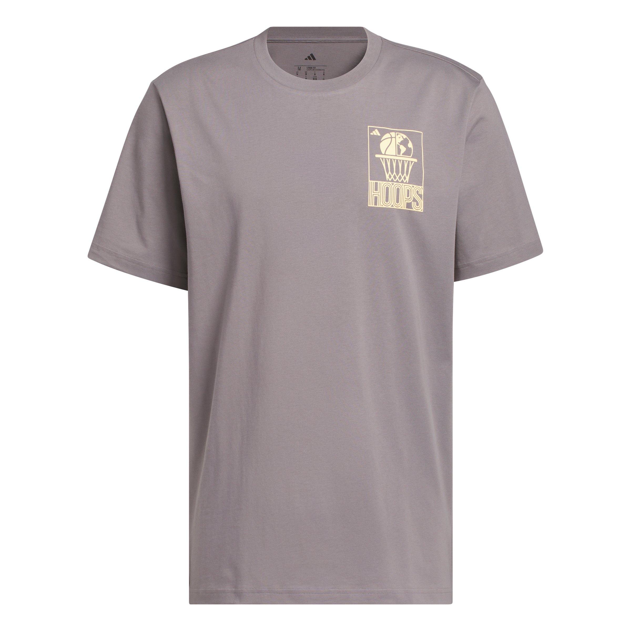 adidas Men's World Wide Hoops Graphic T-Shirt - Tan - TAN Thumbnail View 6