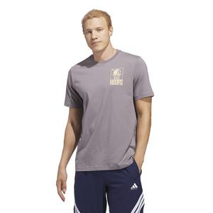 adidas Men's World Wide Hoops Graphic T-Shirt -Tan