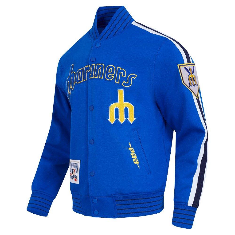 Pro Standard Men's MLB Seattle Mariners Cooperstown Logo Pro Game Day Double Knit Jacket - ROYAL/WHITE