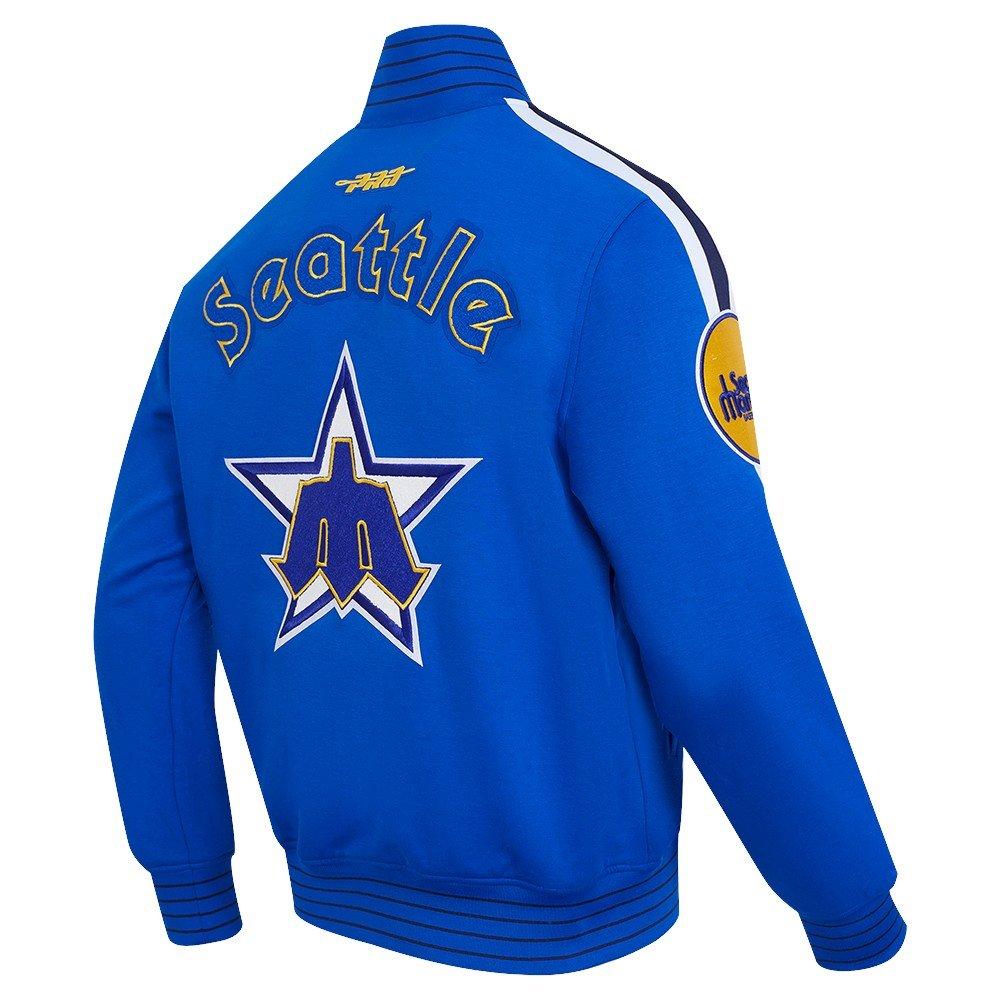 Pro Standard Men's MLB Seattle Mariners Cooperstown Logo Pro Game Day Double Knit Jacket - ROYAL/WHITE
