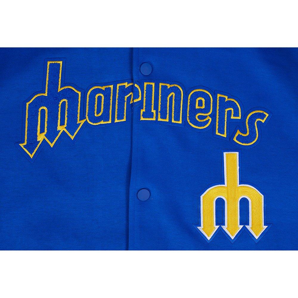 Pro Standard Men's MLB Seattle Mariners Cooperstown Logo Pro Game Day Double Knit Jacket - ROYAL/WHITE