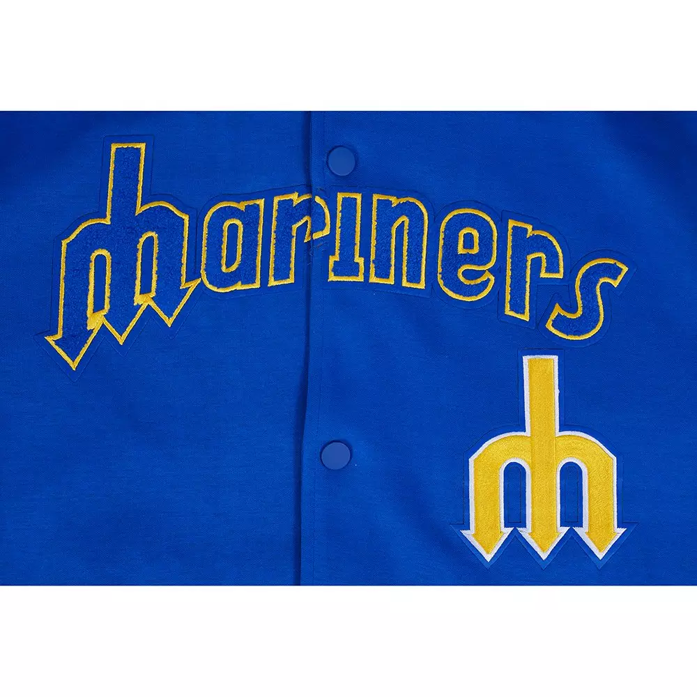 Pro Standard Men's MLB Seattle Mariners Cooperstown Logo Pro Game Day Double Knit Jacket - ROYAL/WHITE