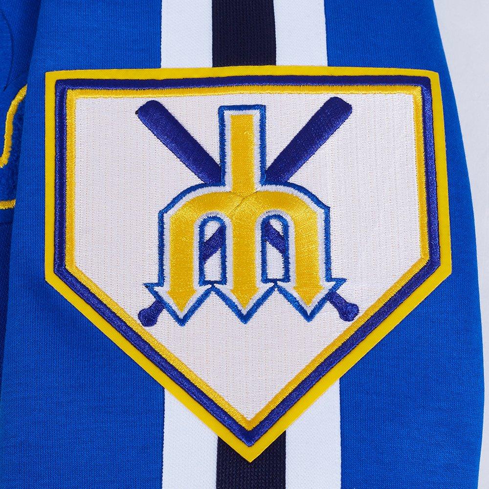 Pro Standard Men's MLB Seattle Mariners Cooperstown Logo Pro Game Day Double Knit Jacket - ROYAL/WHITE