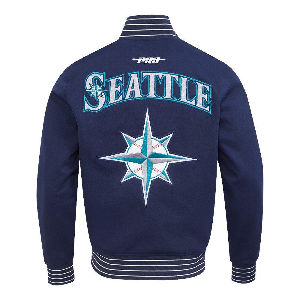 Pro Standard Men's MLB Seattle Mariners Current Logo Pro Game Day Double Knit Jacket - NAVY/WHITE