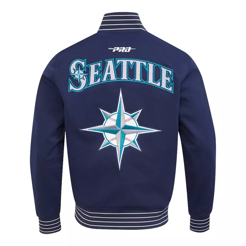 Pro Standard Men's MLB Seattle Mariners Current Logo Pro Game Day Double Knit Jacket - NAVY/WHITE