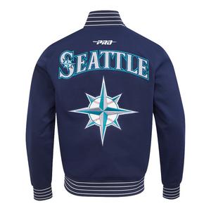 Pro Standard Men's MLB Seattle Mariners Current Logo Pro Game Day Double Knit Jacket - NAVY/WHITE