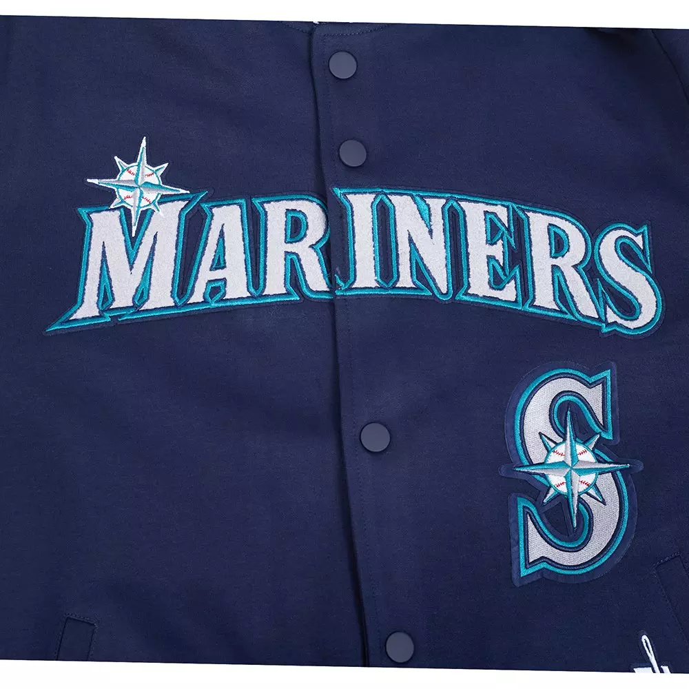 Pro Standard Men's MLB Seattle Mariners Current Logo Pro Game Day Double Knit Jacket - NAVY/WHITE