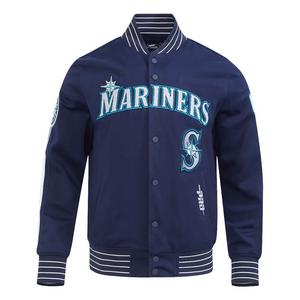 Pro Standard Men's MLB Seattle Mariners Current Logo Pro Game Day Double Knit Jacket - NAVY/WHITE