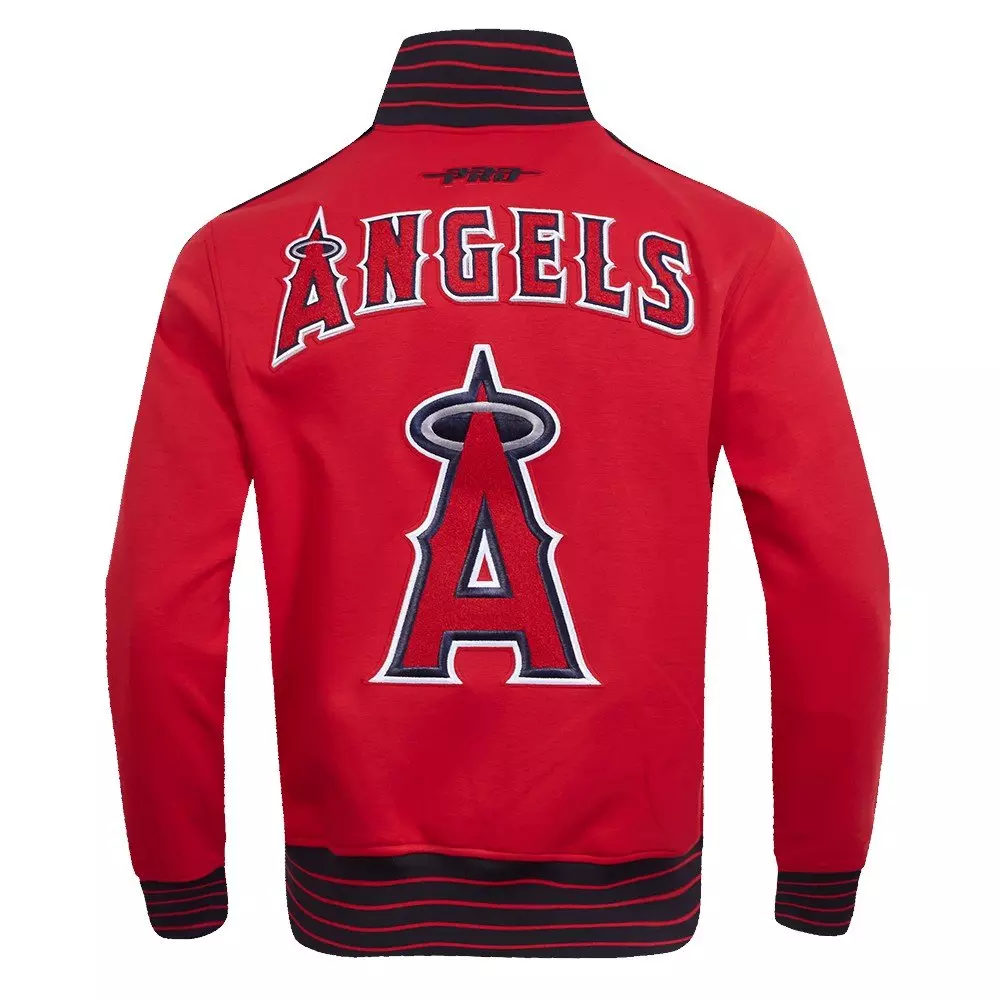 Pro Standard Men's MLB Los Angeles Angels Current Logo Pro Game Day Double Knit Jacket - RED/BLACK/WHITE