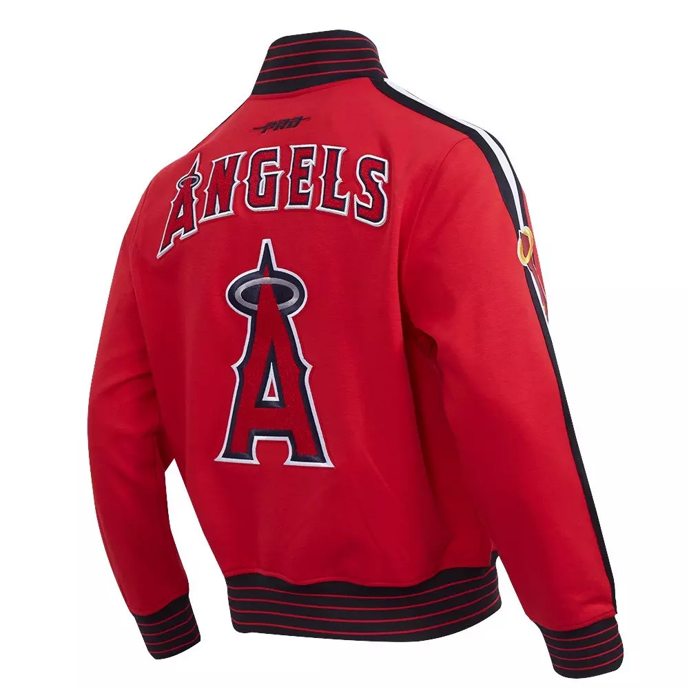 Pro Standard Men's MLB Los Angeles Angels Current Logo Pro Game Day Double Knit Jacket - RED/BLACK/WHITE