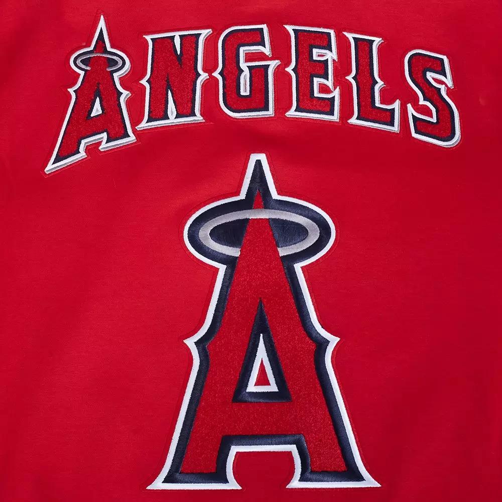 Pro Standard Men's MLB Los Angeles Angels Current Logo Pro Game Day Double Knit Jacket - RED/BLACK/WHITE
