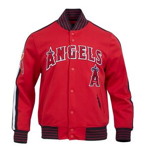 Pro Standard Men's MLB Los Angeles Angels Current Logo Pro Game Day Double Knit Jacket - RED/BLACK/WHITE