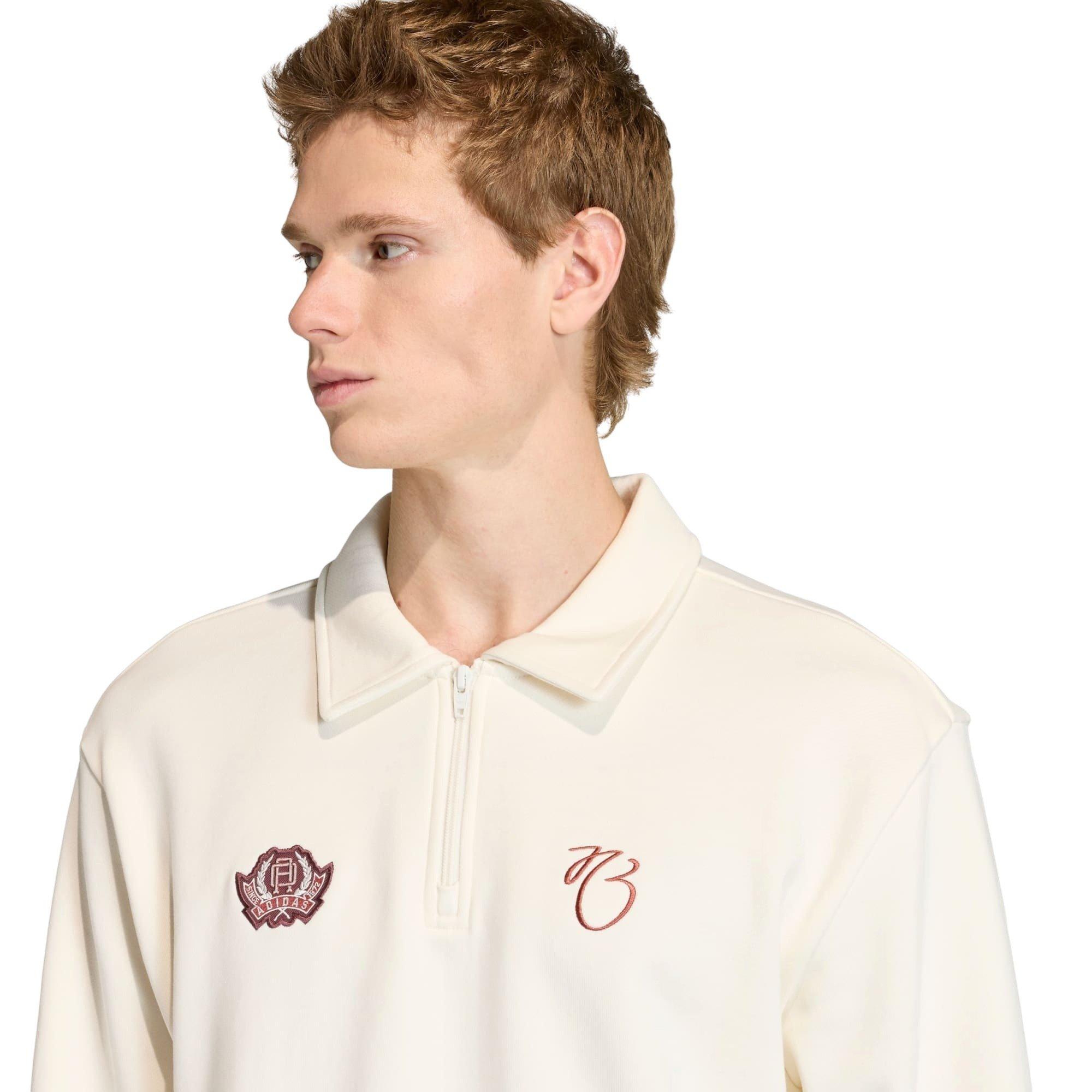 adidas Men's Jude Bellingham Loose Half Zip Sweatshirt - Cream - CREAM Thumbnail View 3