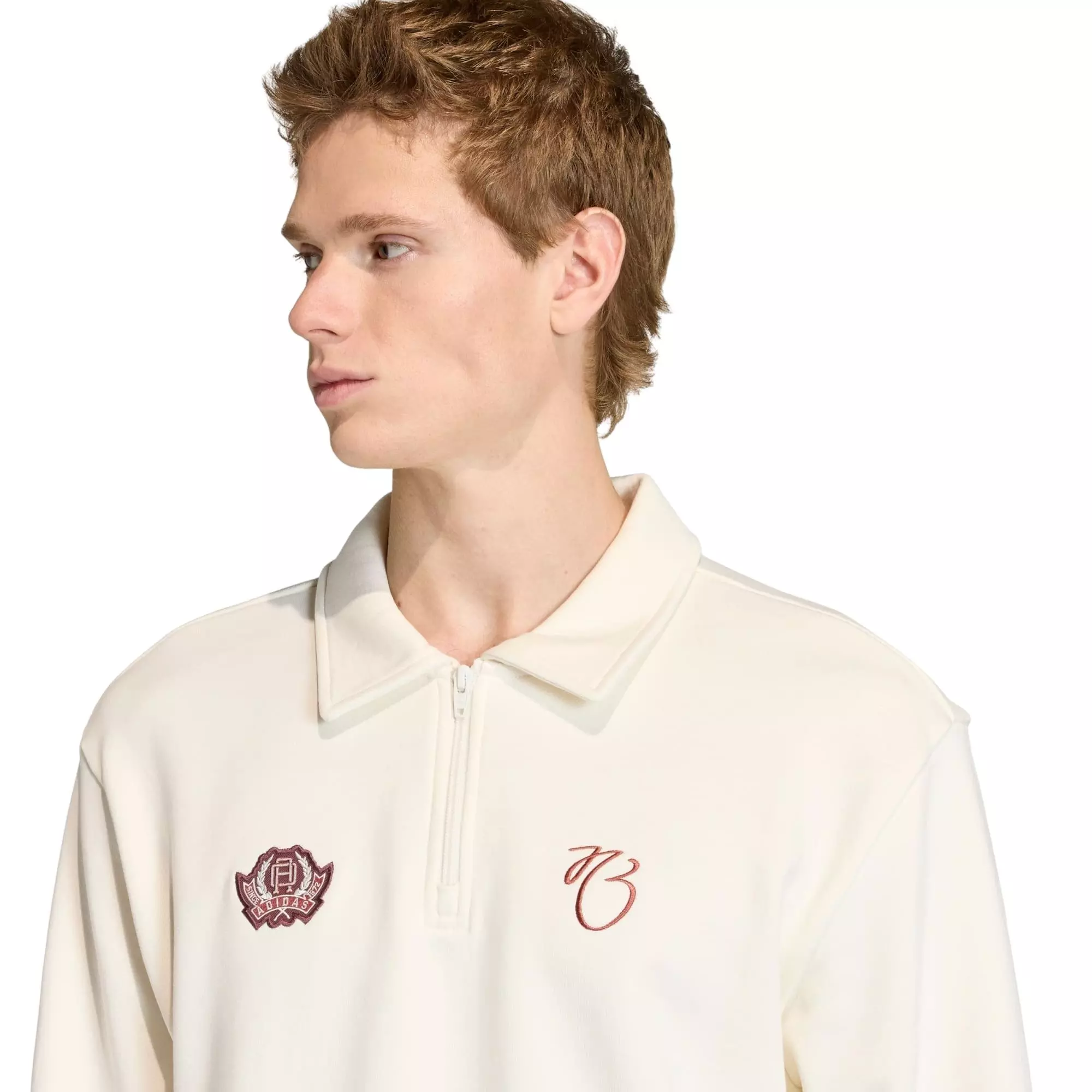 adidas Men's Jude Bellingham Loose Half Zip Sweatshirt - Cream - CREAM