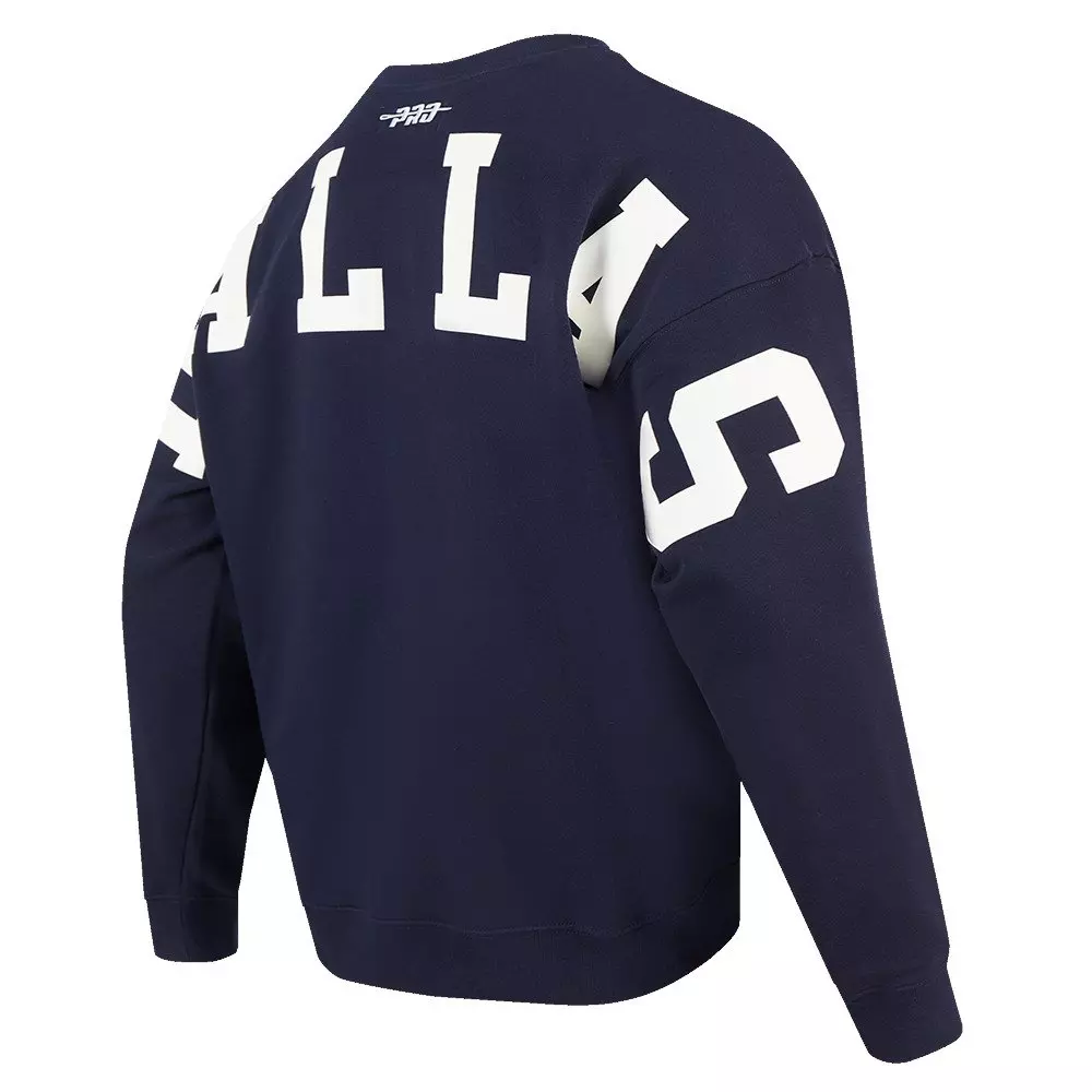 Pro Standard Men's NFL Dallas Cowboys Wingspan Drop Shoulder Fleece Crewneck - Navy - NAVY
