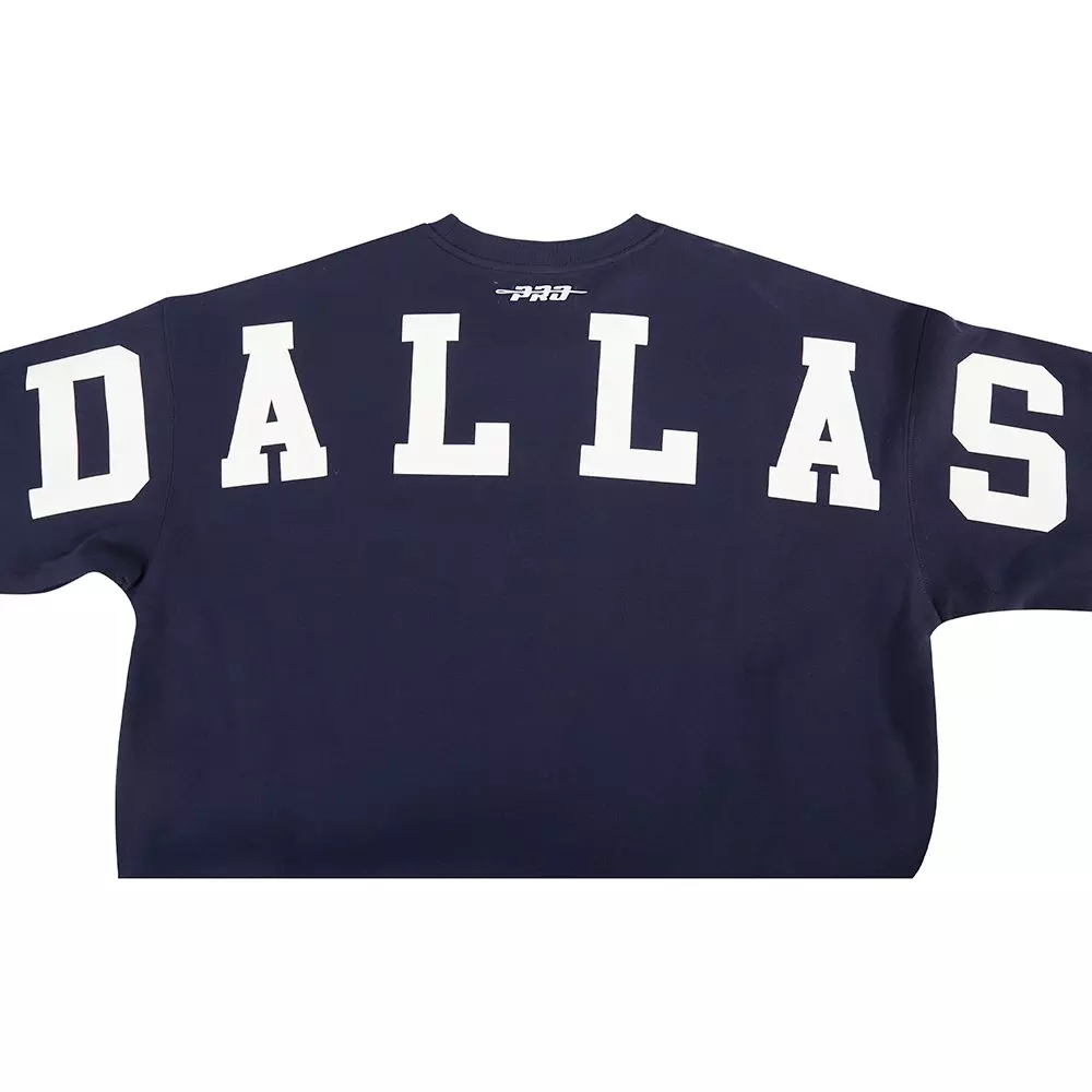 Pro Standard Men's NFL Dallas Cowboys Wingspan Drop Shoulder Fleece Crewneck - Navy - NAVY