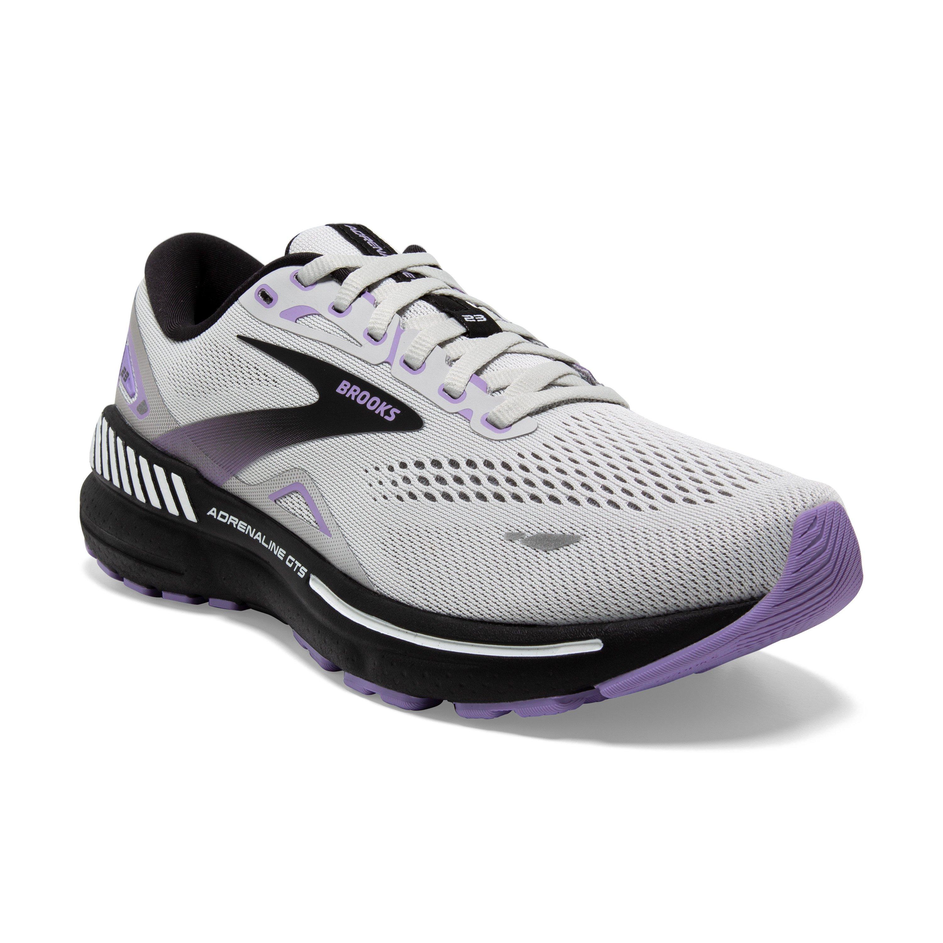 Brooks Adrenaline GTS 23 Grey/Black/Purple Women's Wide Running Shoe