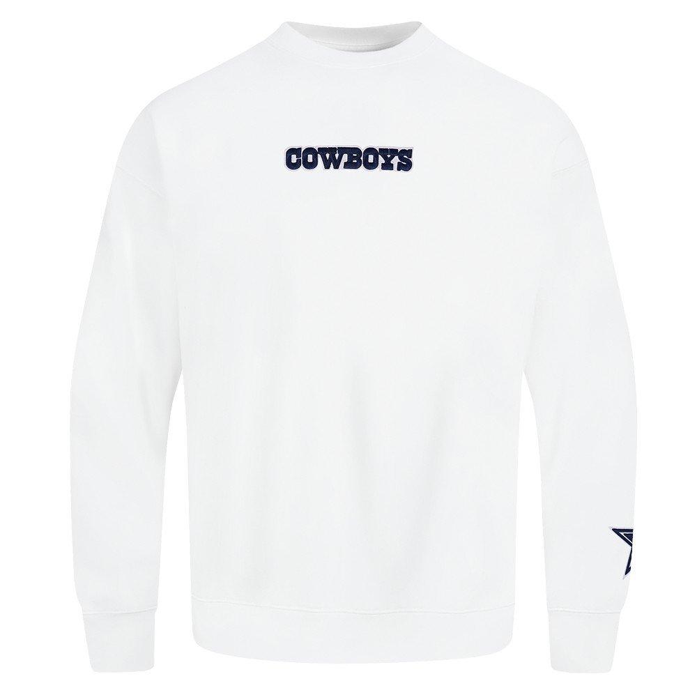 Pro Standard Men's NFL Dallas Cowboys Wingspan Drop Shoulder Fleece Crewneck - White - WHITE