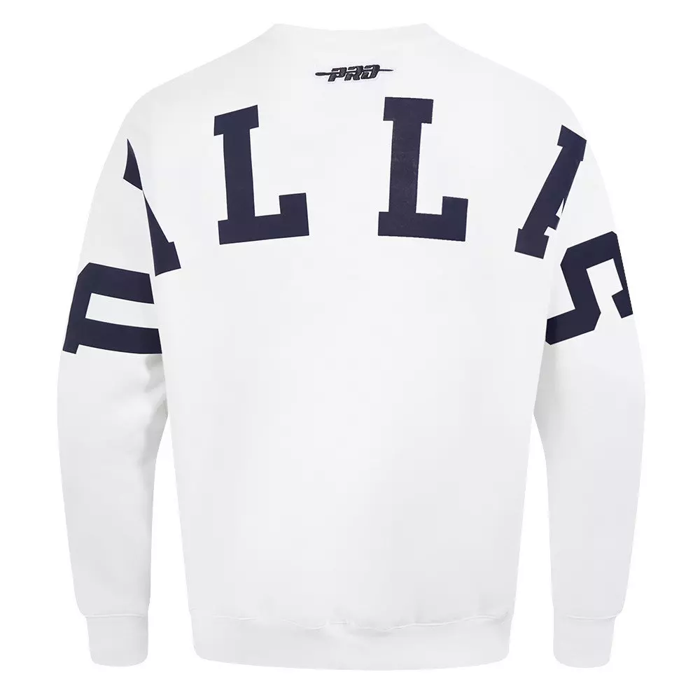 Pro Standard Men's NFL Dallas Cowboys Wingspan Drop Shoulder Fleece Crewneck - White - WHITE