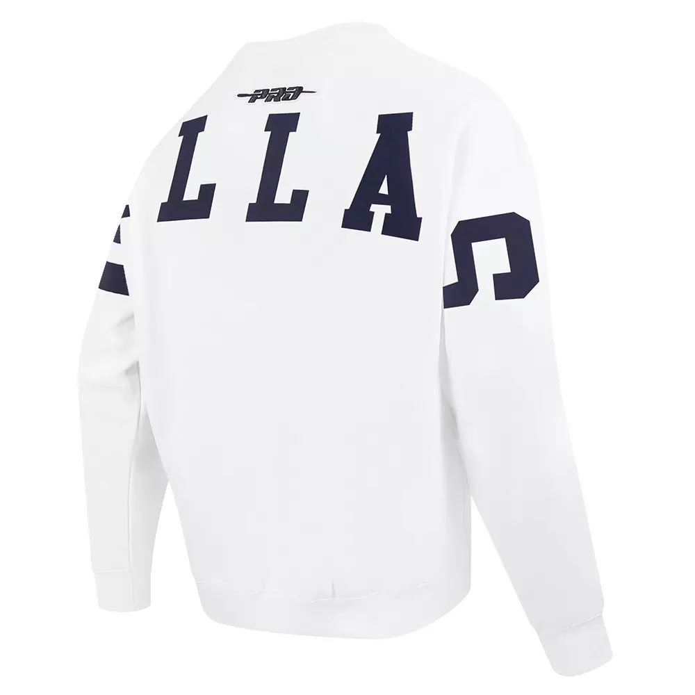 Pro Standard Men's NFL Dallas Cowboys Wingspan Drop Shoulder Fleece Crewneck - White - WHITE