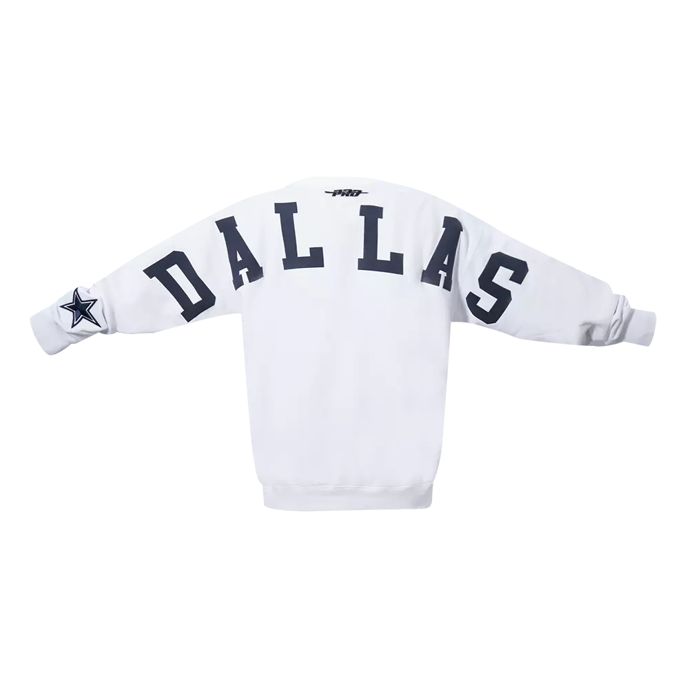 Pro Standard Men's NFL Dallas Cowboys Wingspan Drop Shoulder Fleece Crewneck - White - WHITE