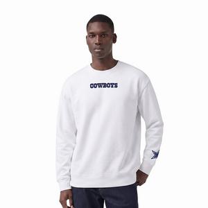 Pro Standard Men's NFL Dallas Cowboys Wingspan Drop Shoulder Fleece Crewneck - White - WHITE