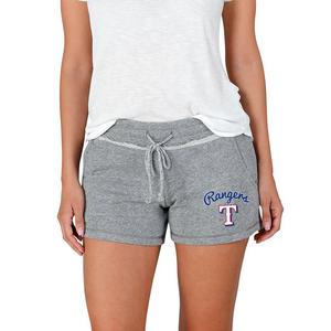 College Concepts Women's Mainstream Texas Rangers Terry Shorts -Grey