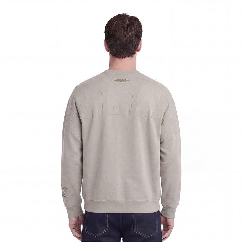 Pro Standard Men's NFL Dallas Cowboys Wingspan Drop Shoulder Fleece Crewneck - Taupe - TAUPE