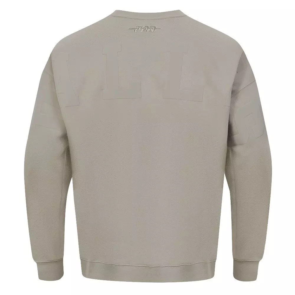Pro Standard Men's NFL Dallas Cowboys Wingspan Drop Shoulder Fleece Crewneck - Taupe - TAUPE