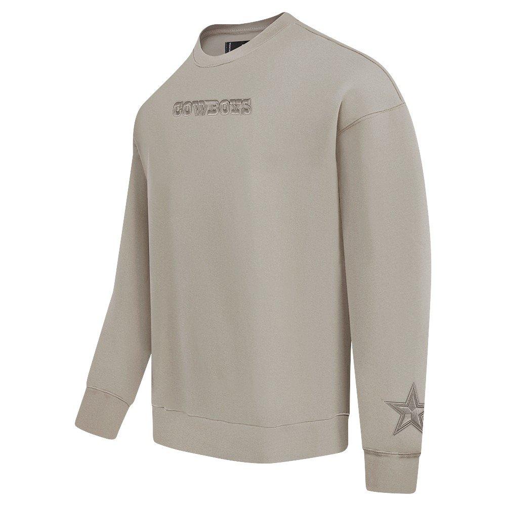 Pro Standard Men's NFL Dallas Cowboys Wingspan Drop Shoulder Fleece Crewneck - Taupe - TAUPE