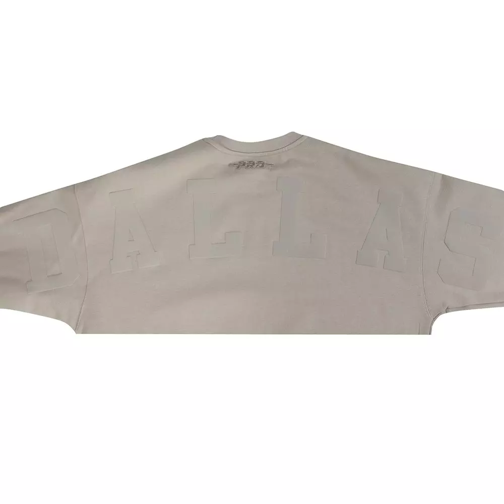 Pro Standard Men's NFL Dallas Cowboys Wingspan Drop Shoulder Fleece Crewneck - Taupe - TAUPE