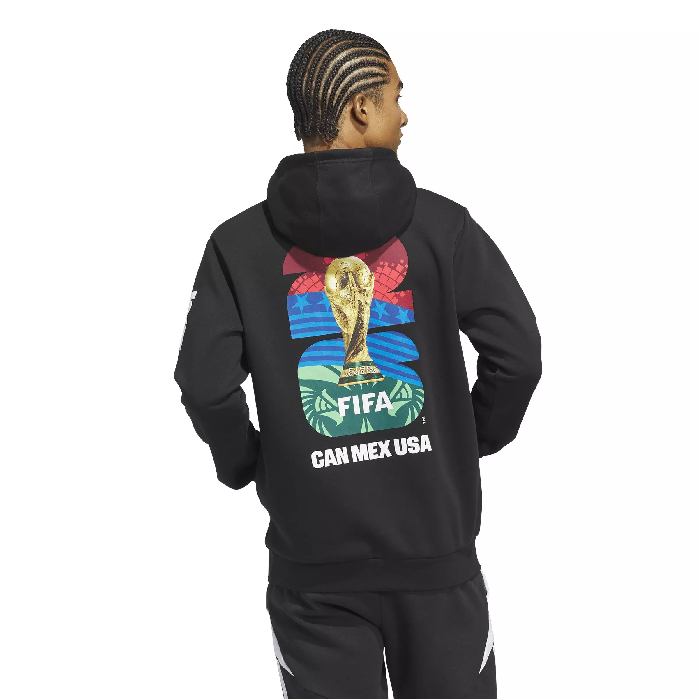 adidas Men's FIFA World Cup 26 Match Ball Graphic Hoodie -Black - BLACK