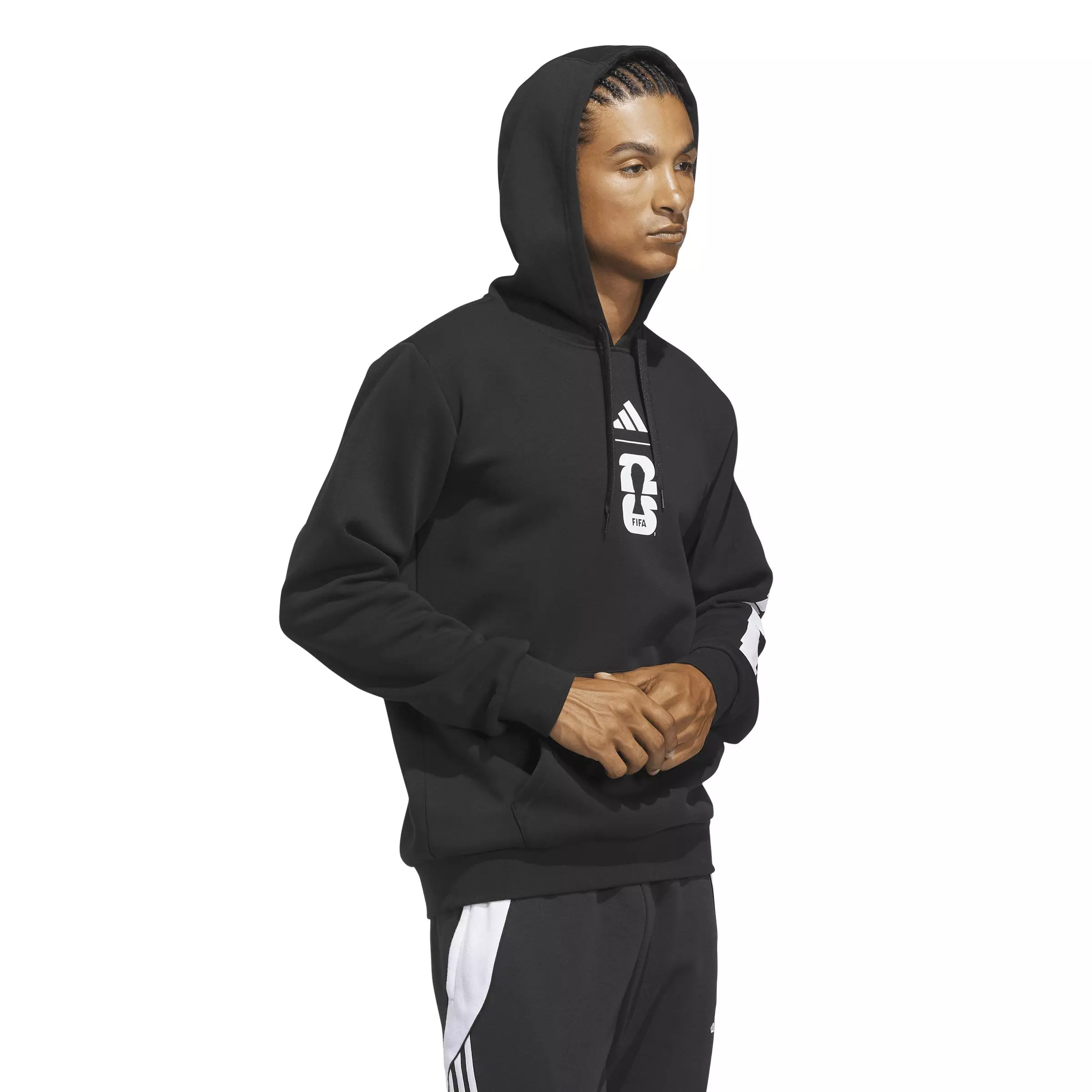 adidas Men's FIFA World Cup 26 Match Ball Graphic Hoodie -Black - BLACK