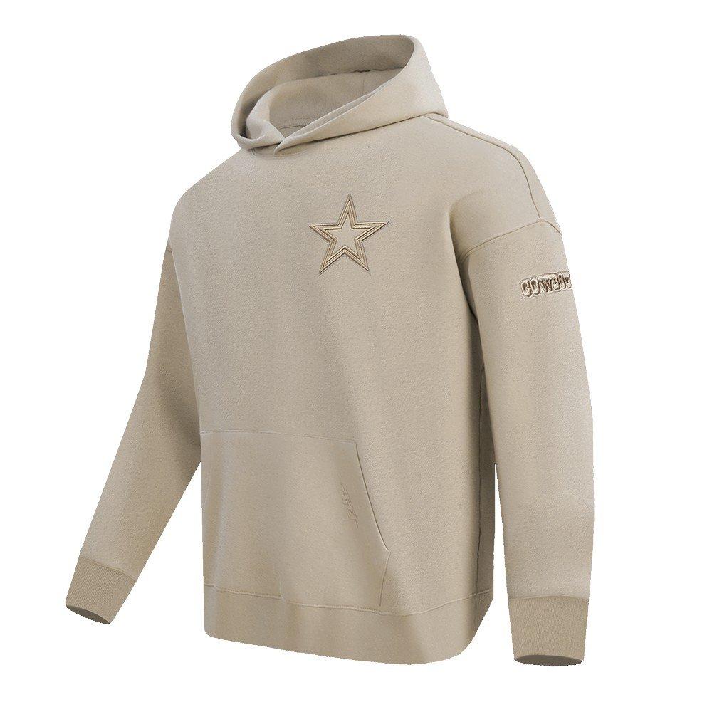 Pro Standard Men's NFL Dallas Cowboys Neutral Drop Shoulder Fleece Pullover Hoodie - Taupe - TAUPE