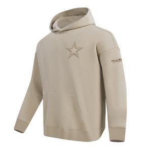 Pro Standard Men's NFL Dallas Cowboys Neutral Drop Shoulder Fleece Pullover Hoodie - Taupe - TAUPE