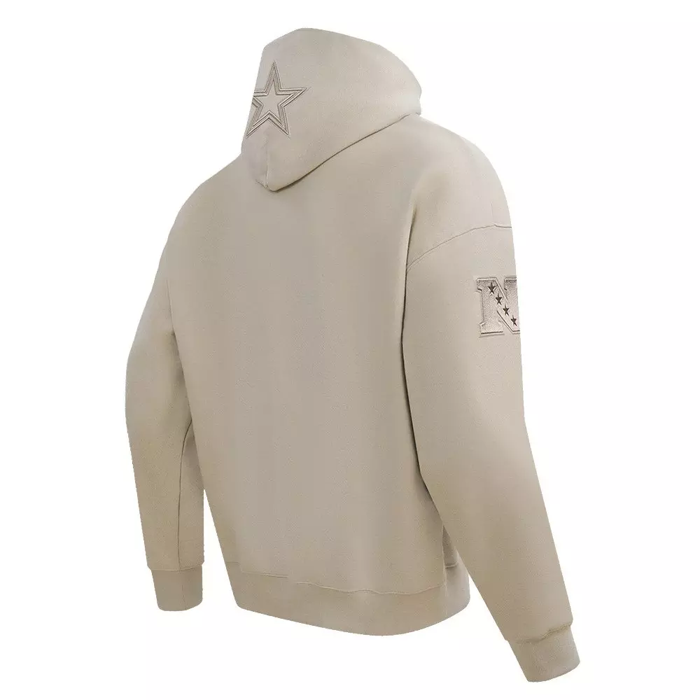 Pro Standard Men's NFL Dallas Cowboys Neutral Drop Shoulder Fleece Pullover Hoodie - Taupe - TAUPE